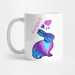 Colorful cute rabbit Mug